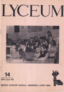 Lyceum, nr. 14, 1975. Revista elevilor Liceului de Matematica si Fizica "Gheorghe Lazar" din Sibiu