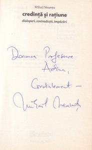 Mihail Neamtu - Credinta si ratiune (cu autograful autorului)