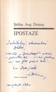Stefan Aug. Doinas - Ipostaze (cu autograful si dedicatia autorului)