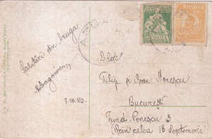 Suvenir din Azuga, Vedere de pe Bulevard (circulata 1923) - Img 2