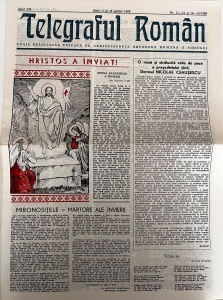 Telegraful roman, nr. 11-12 si 13-14/1988, 1 si 15 aprilie 1988. Foaie religioasa editata de Arhiepiscopia Ortodoxa Romana a Sibiului
