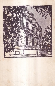 Arad. Intrarea principala a liceului Moisa Nicoara (circulata 1928)