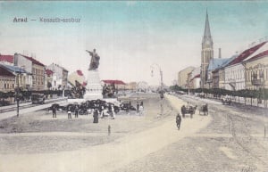 Arad. Statuia lui Kossuth Kossuth-szobor (circa 1910, necirculata)