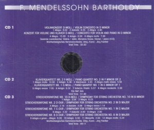 Bartholdy – Violin Concerto In D Minor. String Symphonies No. 1,2,8,10 (3 CD) - Img 2