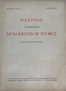 Buletinul Comisiunii Monumentelor Istorice, anul XXVII, fasc. 80, april-Iunie 1934