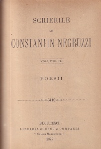 Constantin Negruzzi - Scrierile lui Constantin Negruzzi, volumul 2: Poesii (1872)