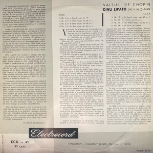 Frederic Chopin – Valsuri de Chopin, pian: Dinu Lipatti - Img 2