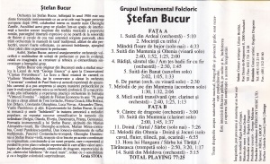Grupul Instrumental Folcloric Stefan Bucur – Muzica traditionala din Romania, volumul 1 - Img 3