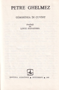Petre Ghelmez - Coborarea in cuvant - Img 2
