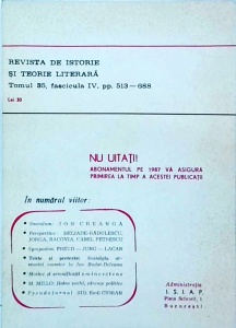 Revista de istorie si teorie literara. Octombrie - Decembrie 1986 - Img 2