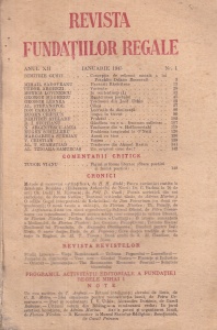 Revista Fundatiilor Regale, anul XII, nr. 1, ianuarie 1945