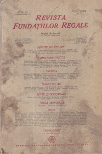 Revista Fundatiilor Regale, anul XII, nr. 1, septembrie 1945