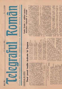 Telegraful roman, nr. 7-8, februarie 1984. Foaie religioasa editata de Arhiepiscopia Ortodoxa Romana a Sibiului