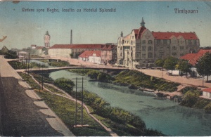 Timisoara. Vedere spre Begha, Iosefin cu Hotelul Splendid (circulata 1927)