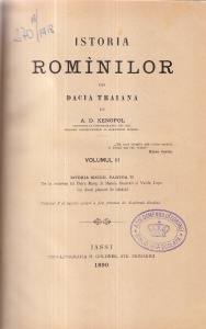 A. D. Xenopol - Istoria romanilor din Dacia Traiana, volumul 3: Istoria medie, partea a doua: De la moartea lui Petru Rares la Mateiu Basarab si Vasile Lupu (cu planuri de batalii) (editia princeps, 1890)
