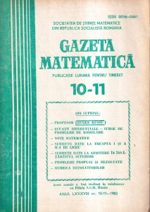 Gazeta matematica, nr. 10-11, 1983