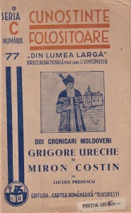 Lucian Predescu - Doi cronicari moldoveni Grigore Ureche si Miron Costin (1939)