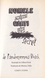 Pseudonymous Bosch - Numele acestei carti este secret - Img 2