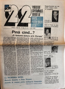 Revista 22, nr. 38, 27 septembrie - 4 octombrie 1991