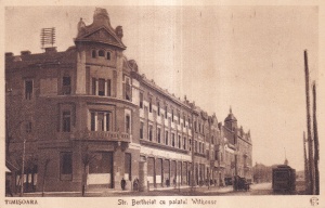 Timisoara. Str. Berthelot cu palatul Withouse (necirculata)