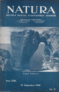 Natura. Revista pentru raspandirea stiintei, anul XXIX, nr. 9, 15 septembrie 1940