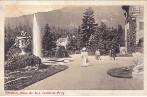 Sinaia, Aleea din fata Castelului Peles (circulata 1914)