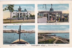 Techirghiol. Vila Toma Cretu. Pavilionul dela Baile reci. Baile reci-Vedere depe Lac. Baile noi dela Lac (necirculata)