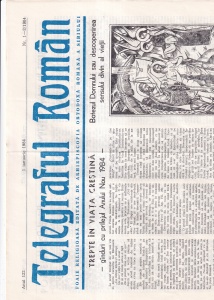 Telegraful roman, nr. 1-2, ianuarie 1984. Foaie religioasa editata de Arhiepiscopia Ortodoxa Romana a Sibiului