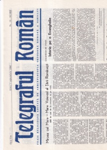 Telegraful roman, nr. 33-34, septembrie 1986. Foaie religioasa editata de Arhiepiscopia Ortodoxa Romana a Sibiului