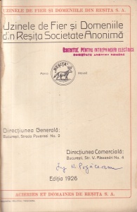 Uzinele de Fier si Domeniile din Resita Societate Anonima (1926) - Img 2