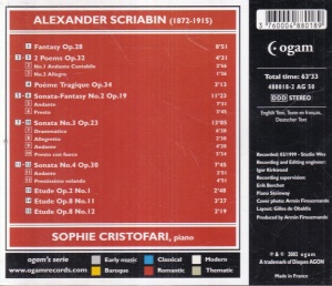 Alexander Scriabin - Piano Sonatas Nos. 2, 3 and 4, Fantasy Op.28. 2 Poems Op.32, Poeme Tragique Op.34 Etude Op.2 No.1, Etudes Op.8 Nos.11 and 12 - Img 2