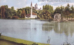 Bucuresti. Moscheia si lacul din Parcul Carol I (necirculata)