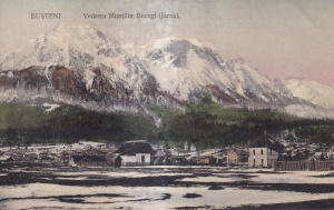 Busteni. Vederea Muntilor Bucegi Iarna (circulata 1910)