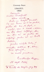 Constanta Buzea - Limanul orei (cu autograful si dedicatia autorului)