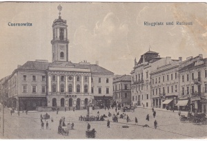 Czernowitz. Ringplatz und Rathaus (inainte de 1918, necirculata)
