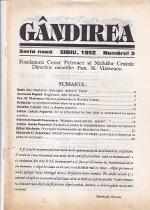 Gandirea. Serie noua, nr. 3 / 1992