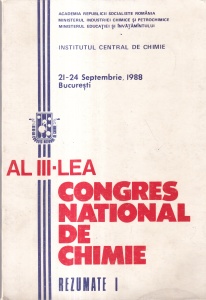 Institutul Central de Chimie - Al III-lea Congres National de Chimie. Rezumate, volumul 1