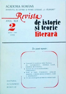 Revista de istorie si teorie literara. Aprilie - Iunie 1994 - Img 1