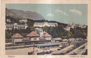 Sinaia Vedere cu Gara (circulata 1923)