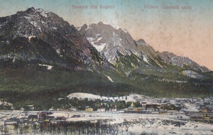 Suvenir din Busteni Vedere Generala iarna (circulata 1914)