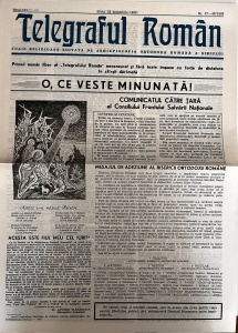 Telegraful roman, nr. 47-48/1989, 23 decembrie 1989. Foaie religioasa editata de Arhiepiscopia Ortodoxa Romana a Sibiului (editat in zilele Revolutiei din Decembrie 1989)