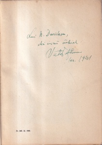 Victor Eftimiu - Omul fara nume (editie veche cu autograful si dedicatia autorului, 1940)