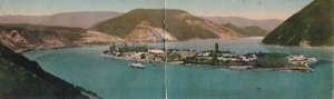 Ada-Kaleh. Vedere generala (necirculata, carte postala dubla)