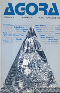 Agora, volumul 5, nr. 3, iulie-septembrie 1992
