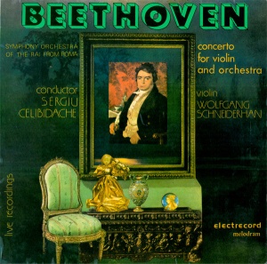 Beethoven - Concerto for Violin and Orchestra. Symphony Orchestra of the RAI from Roma, conductor: Sergiu Celibidache, violin: Wolfgang Schneiderhan
