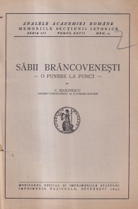 C. Marinescu - Sabii brancovenesti. O punere la punct (1945)