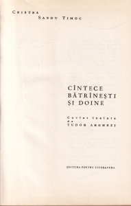 Cristea Sandu Timoc - Cantece batranesti si doine - Img 2