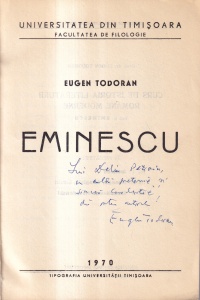 Eugen Todoran - Eminescu (cu autograful si dedicatia autorului)