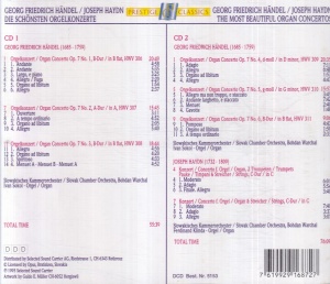 Georg Friedrich Handel, Joseph Haydn - The Most Beautiful Organ Concertos, Vol. 38 (2 CD) - Img 2