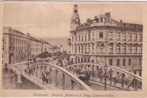 Kolozsvar. Ferencz Jozsef-ut a Nagy Szamos-Hiddal (1917, necirculata)